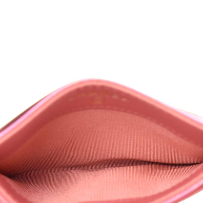 Chanel Iridescent Calfskin Quilted Chanel 19 Card Holder Pink 5 of 9