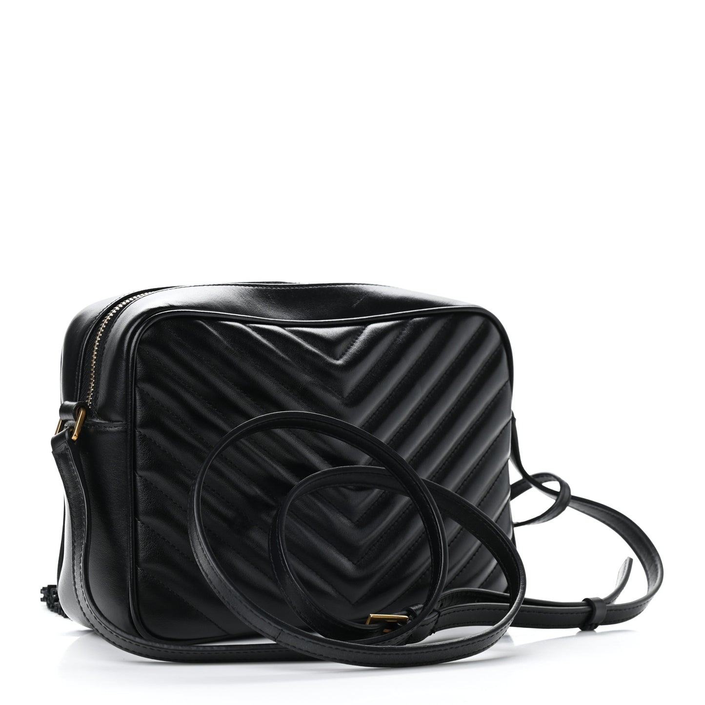 Calfskin Matelasse Monogram Lou Camera Bag Black