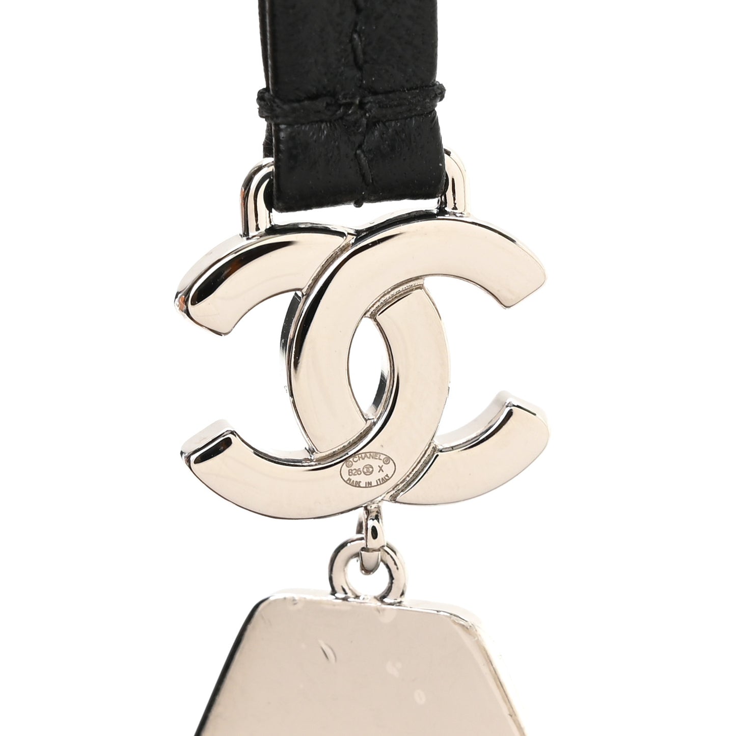 Metal Enamel Harlequin Bag Charm White Green Black