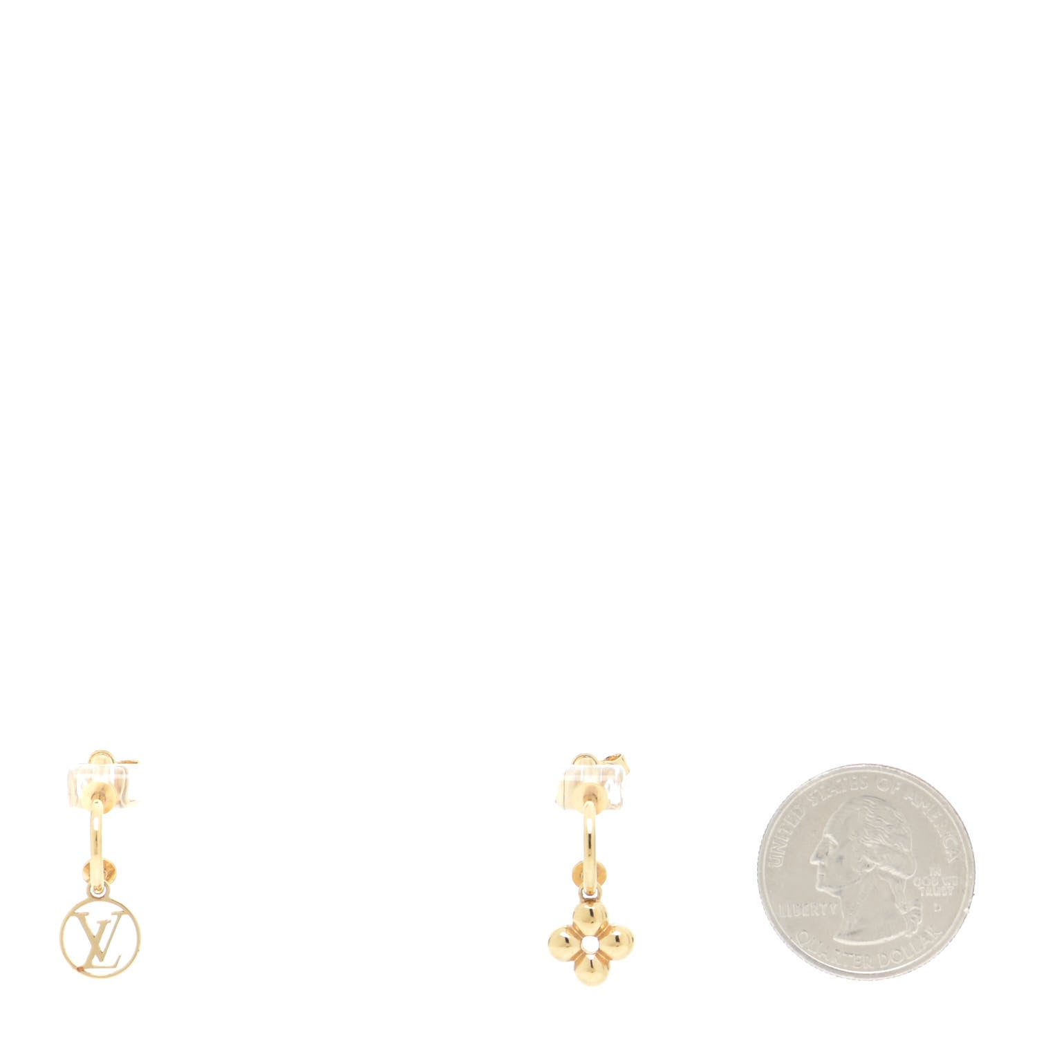 Louis Vuitton Brass Blooming Earrings Gold 2 of 6