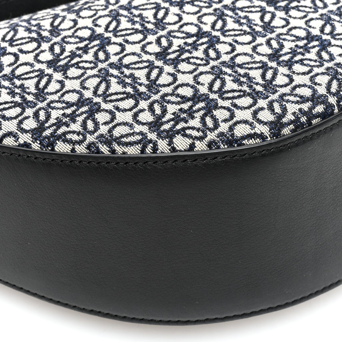 Jacquard Anagram Calfskin Luna Bag Navy Black