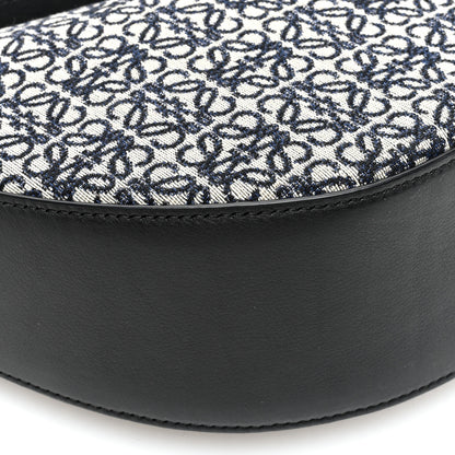 Loewe Jacquard Anagram Calfskin Luna Bag Navy Black 8 of 9