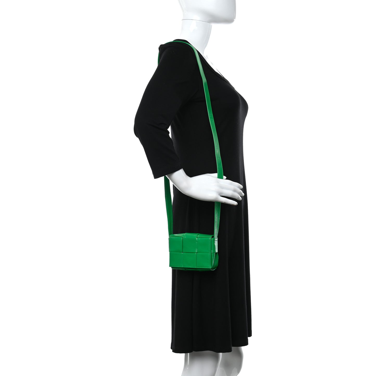 Crinkled Lambskin Maxi Intrecciato Extra Mini Cassette Crossbody Bag Parakeet