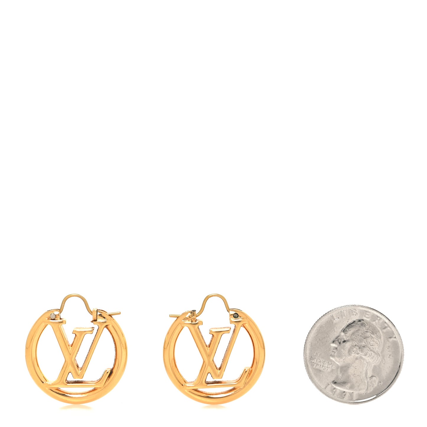 Metal Small Louise Hoop Earrings Gold
