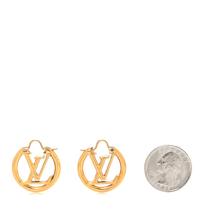Louis Vuitton Metal Small Louise Hoop Earrings Gold 2 of 4