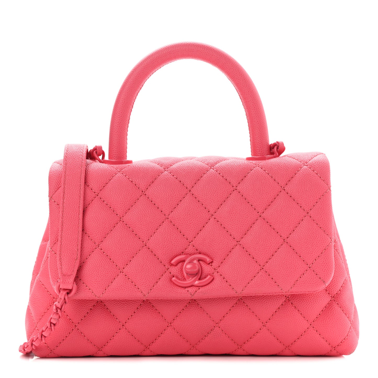 Caviar Quilted Incognito Mini Coco Handle Flap Pink