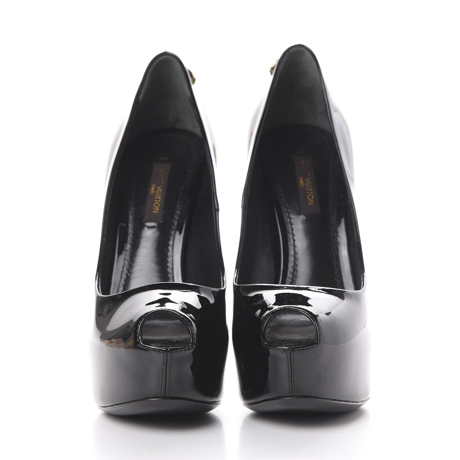 Louis Vuitton Patent Oh Really Peep Toe Pumps 35 Black 2 of 11