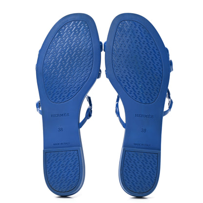 Hermes Rubber Chaine d'Ancre Rivage Sandals 38 Bleu Smalt 6 of 8