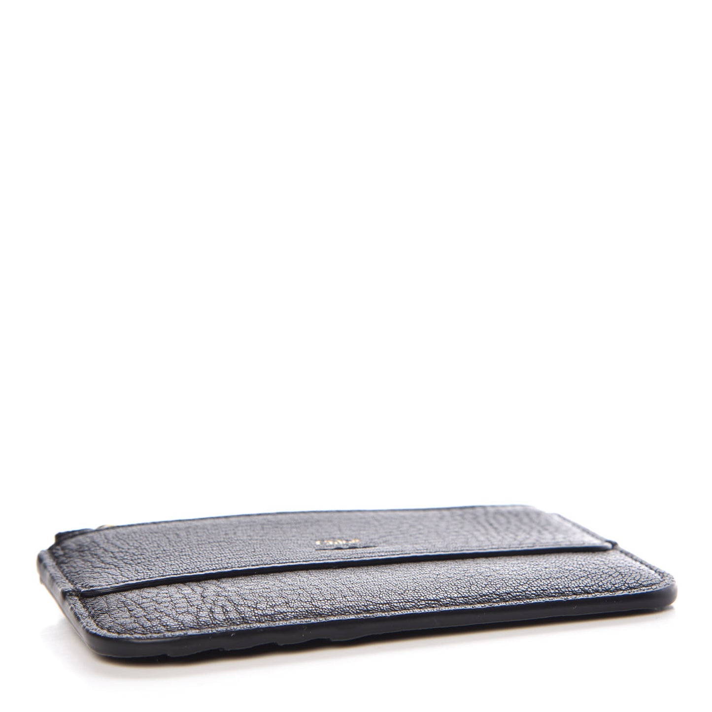Grained Calfskin Drew Card Holder Black
