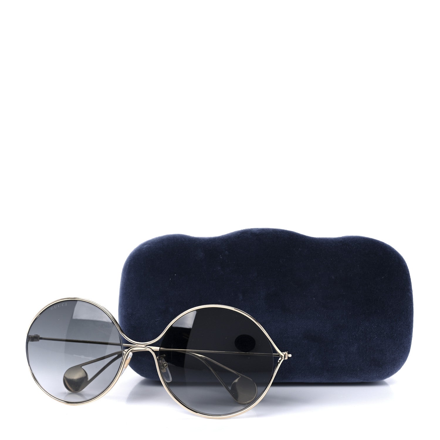 Gucci Metal Round Pearl Tip Sunglasses GG0253S Gold 8 of 8
