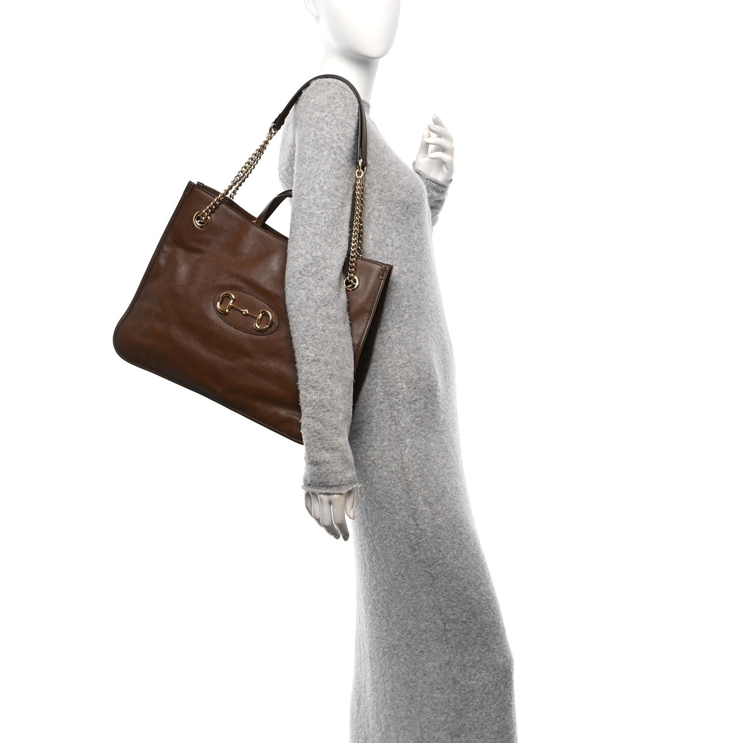 New Sakai Calfskin Lux Large Horsebit 1955 Tote Bag Brown Sugar