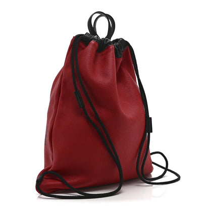 Gucci Calfskin Coco Capitan Logo Drawstring Backpack Hibiscus Red 3 of 11