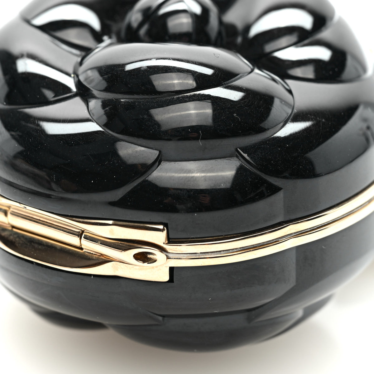 Chanel Resin Lambskin Camellia Clutch with Chain Black 10 of 10