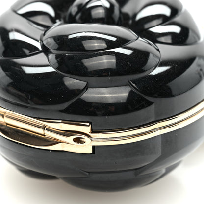 Chanel Resin Lambskin Camellia Clutch with Chain Black 10 of 10