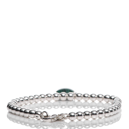 Tiffany Sterling Silver Malachite Bead Bracelet 3 of 6