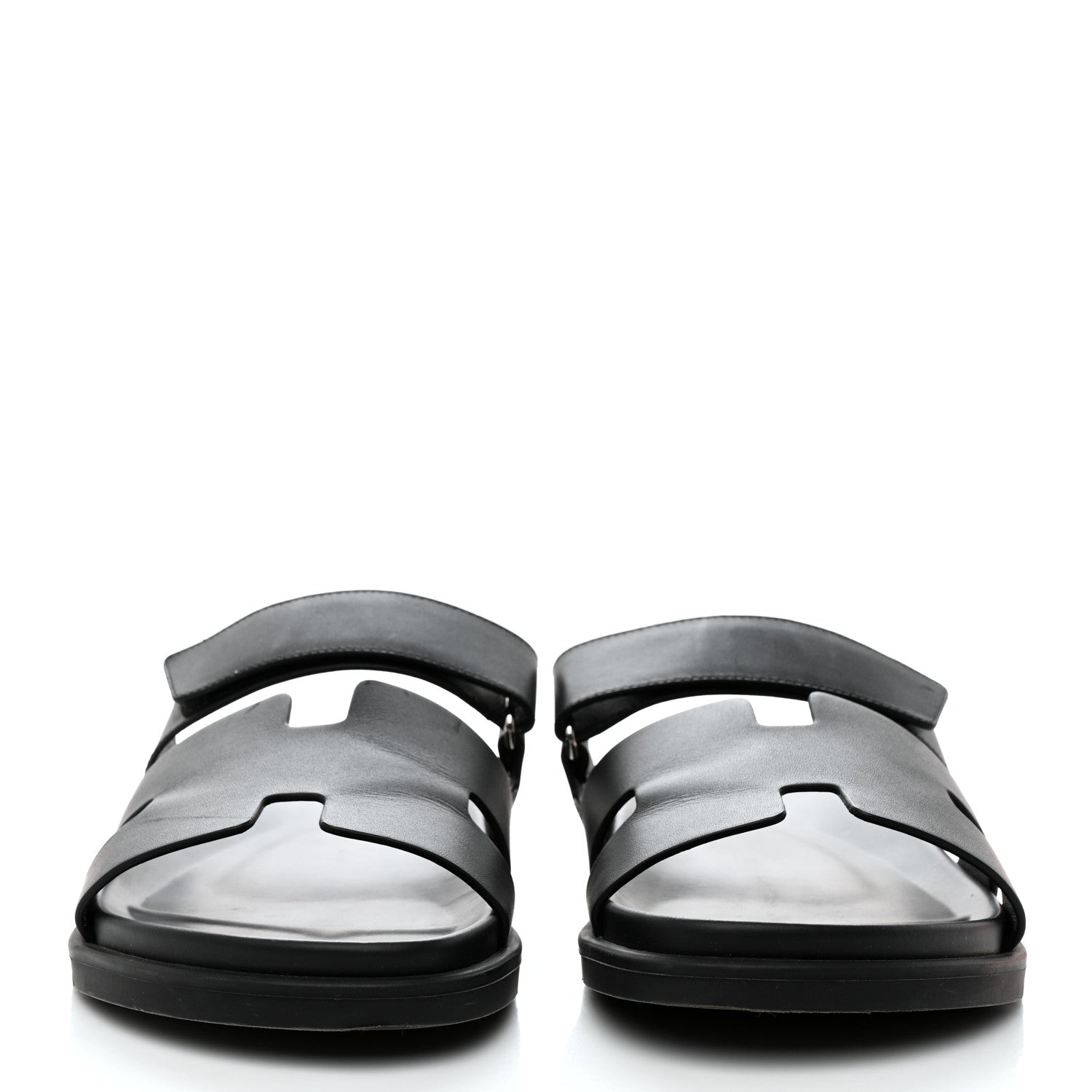 Hermes Calfskin Mens Chypre Sandals 44 Black 2 of 9