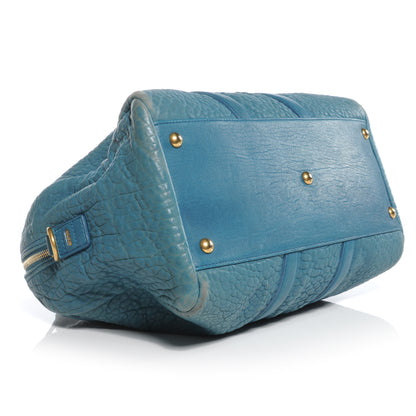 Saint Laurent Pebbled Leather Sac Bowly Blue 4 of 8