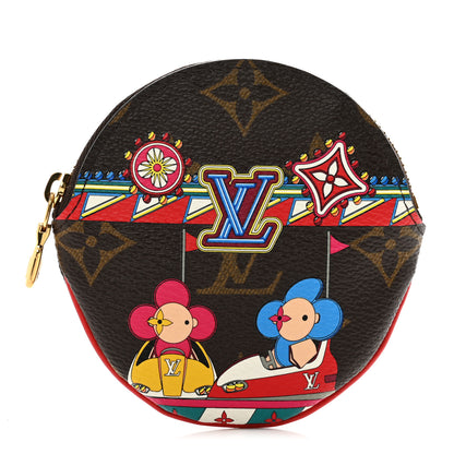 Louis Vuitton Monogram 2020 Christmas Animation Bumper Cars Round Coin Purse Coquelicot 1 of 6