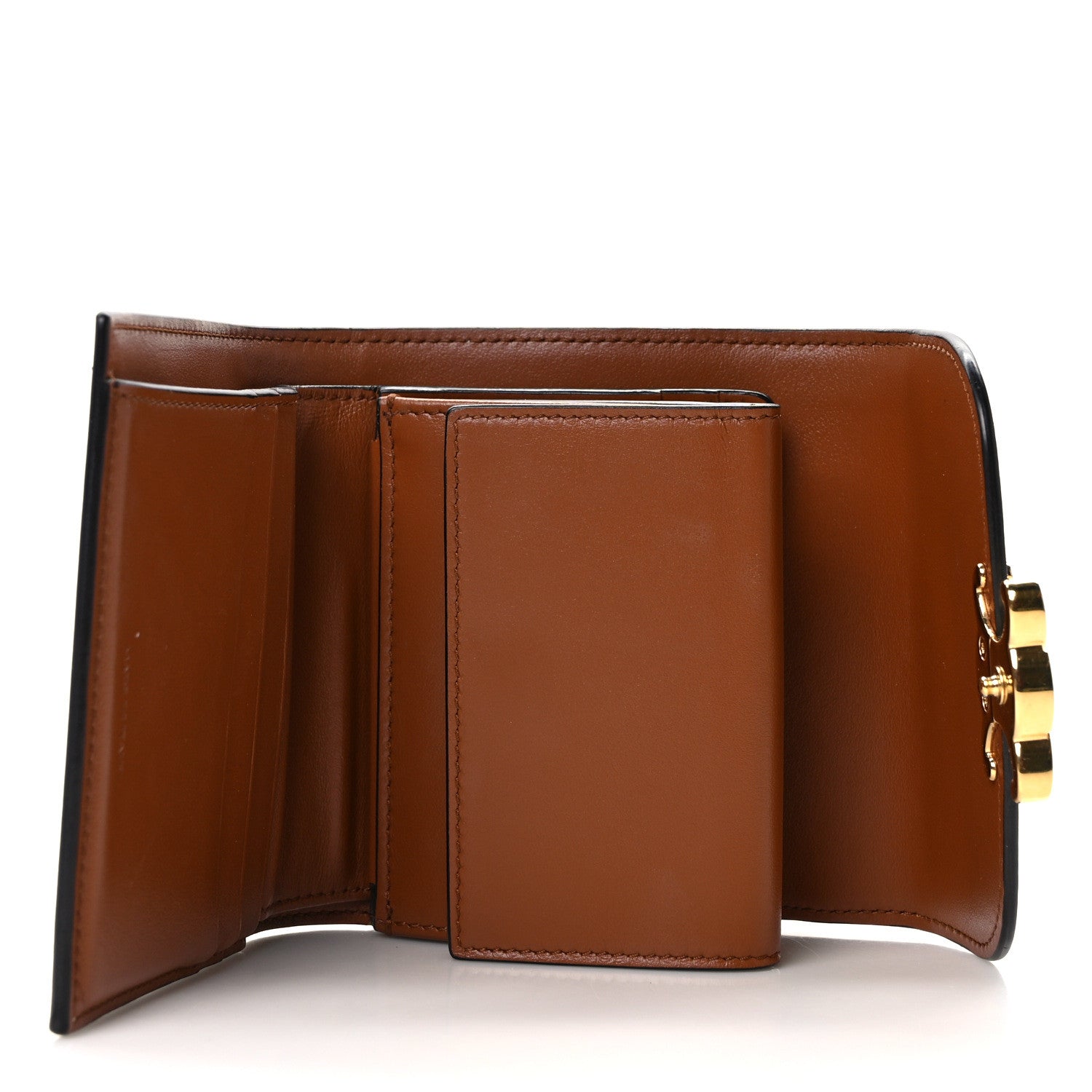 Celine Textile Calfskin Small Triomphe Wallet Natural Tan 5 of 8