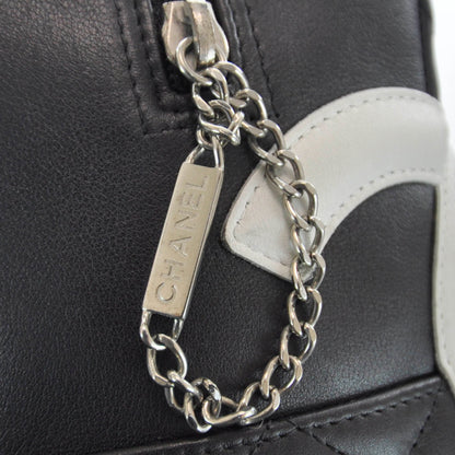 Chanel Calfskin Quilted Large Cambon Bowler Black White 5 of 8