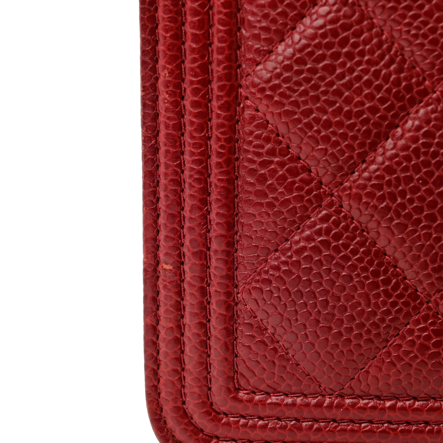 Chanel Caviar Quilted Boy Wallet On Chain WOC Red 13 of 13