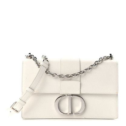 Christian Dior Grained Calfskin 30 Montaigne Chain Flap Bag White 2 of 12