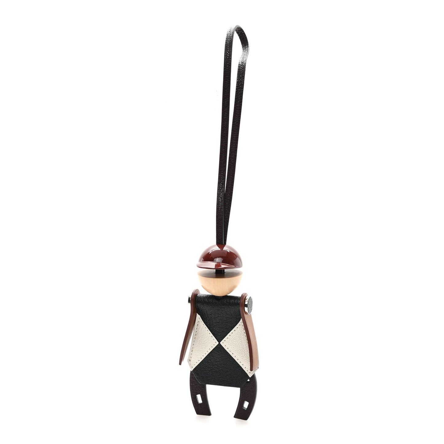 Chevre Mysore Barenia Jockey Bag Charm Rouge Sellier Black Mushroom Fauve