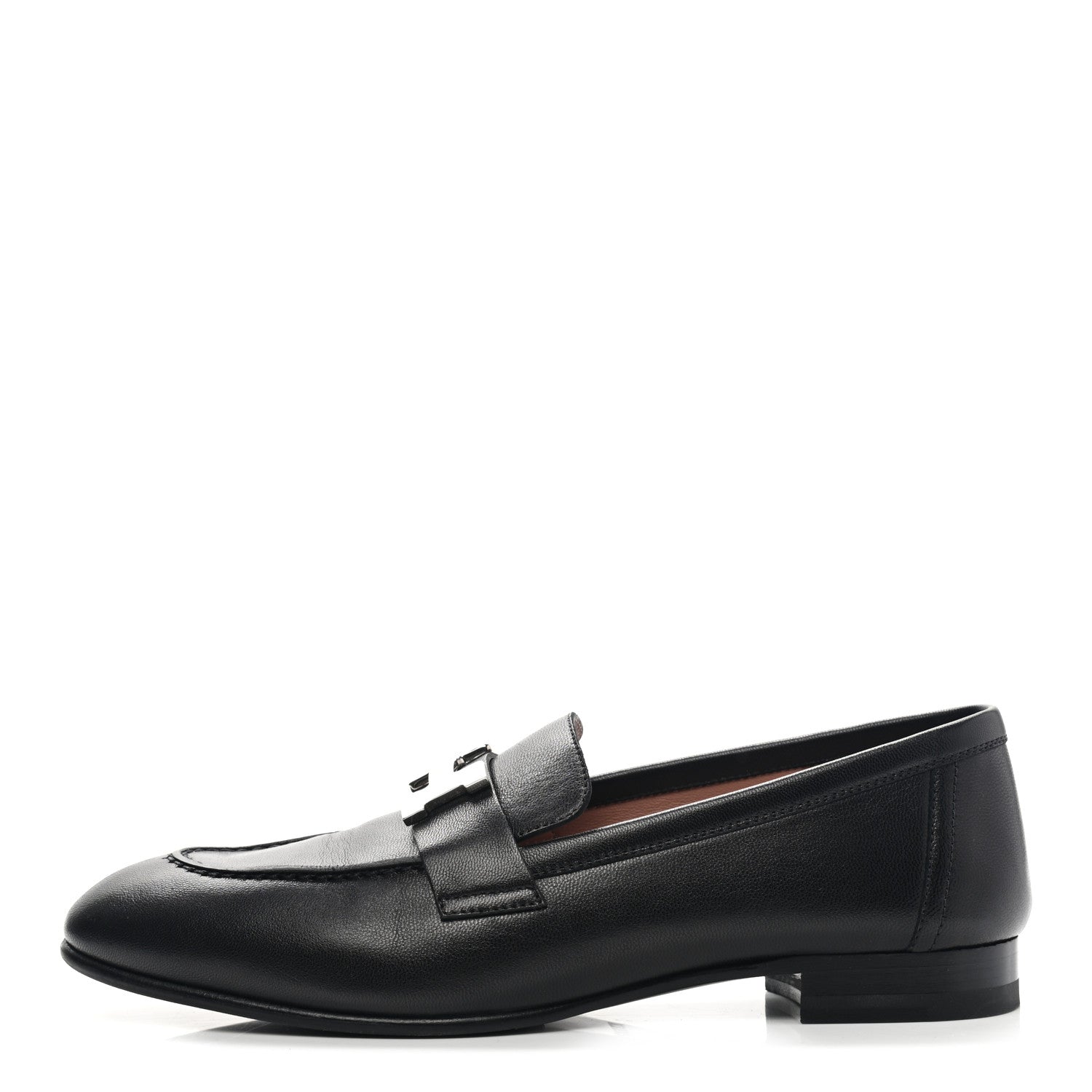 Hermes Goatskin Womens Paris Loafers 36 Black 1 of 11