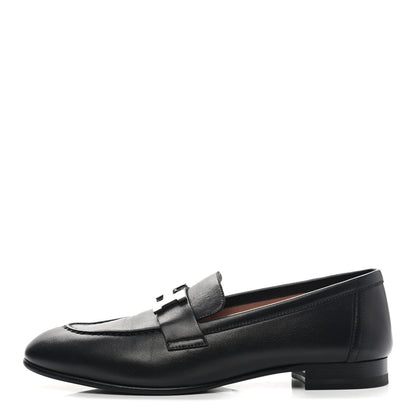 Hermes Goatskin Womens Paris Loafers 36 Black 1 of 11