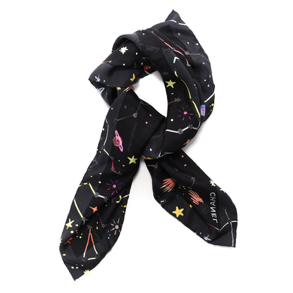 Chanel Silk Space CC Scarf Black 2 of 5