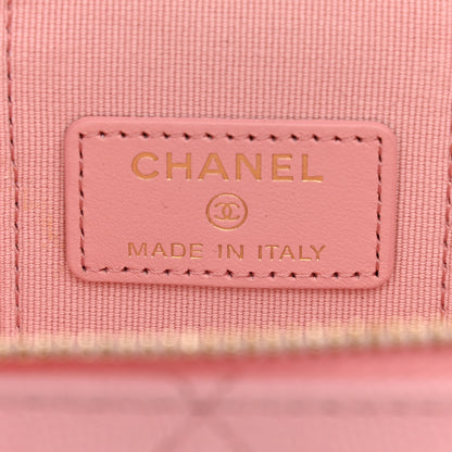 Chanel Caviar Quilted Mini Vanity Case With Chain Pink 6 of 9