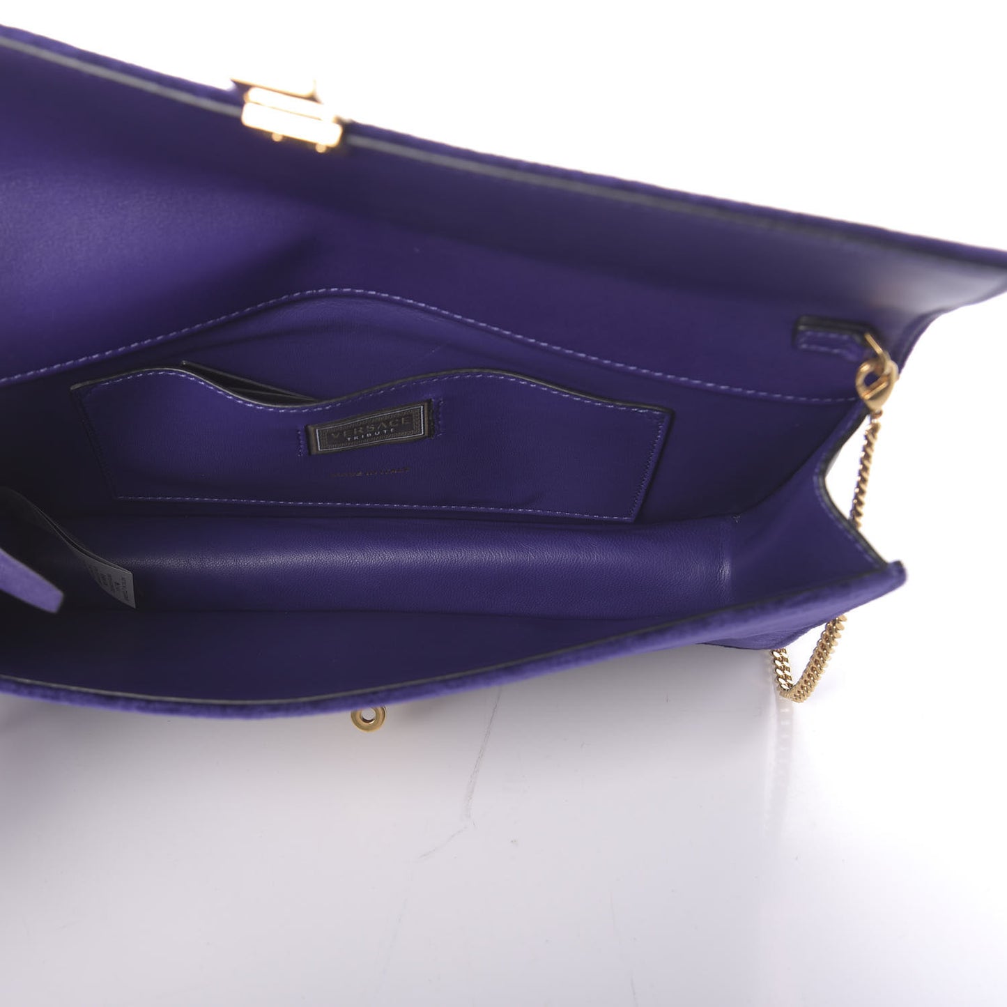 Velluto Vitello Tribute Wallet Chain Crossbody Viola