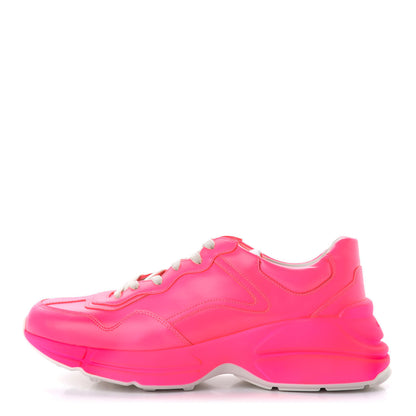 Gucci Calfskin Mens Rhyton Sneakers 9 Fuxia Fluo 1 of 10