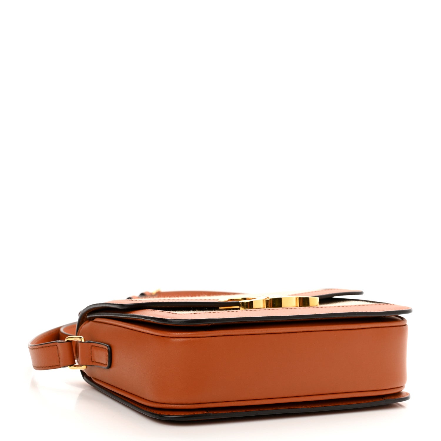 Celine Textile Natural Calfskin Teen Triomphe White Tan 4 of 9