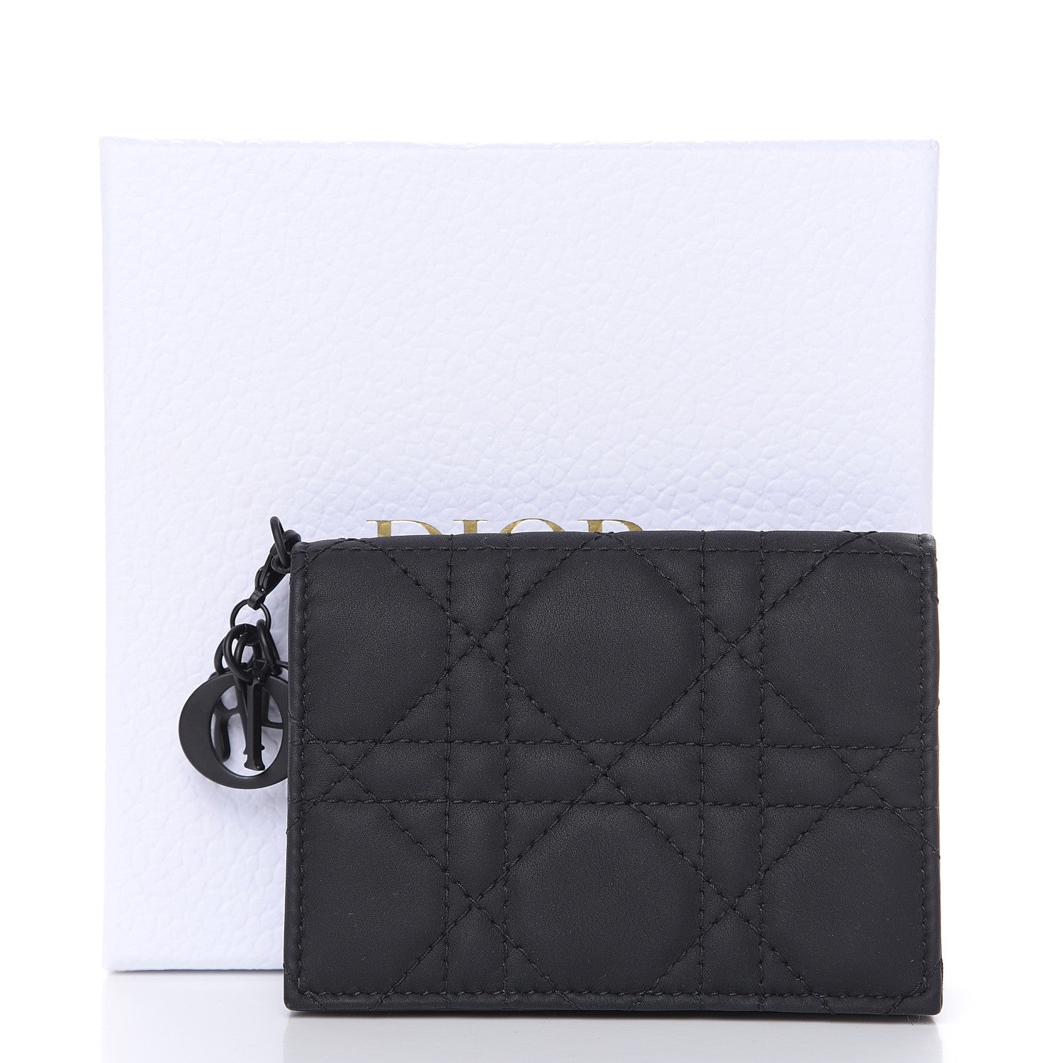 Christian Dior Ultra Matte Calfskin Small Lady Dior Flap Card Holder Black 7 of 7