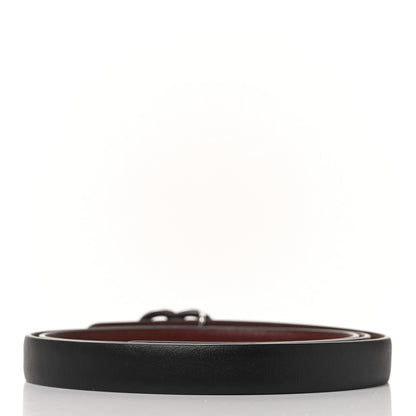 Chanel Calfskin CC Skinny Reversible Belt 80 Black Burgundy 2 of 4