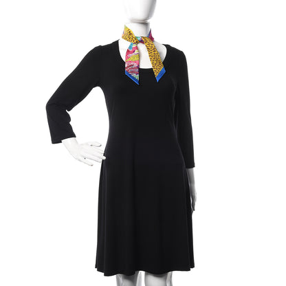 Hermes Silk Under The Waves Twilly Bleu Azur Jaune Fuchsia 2 of 6