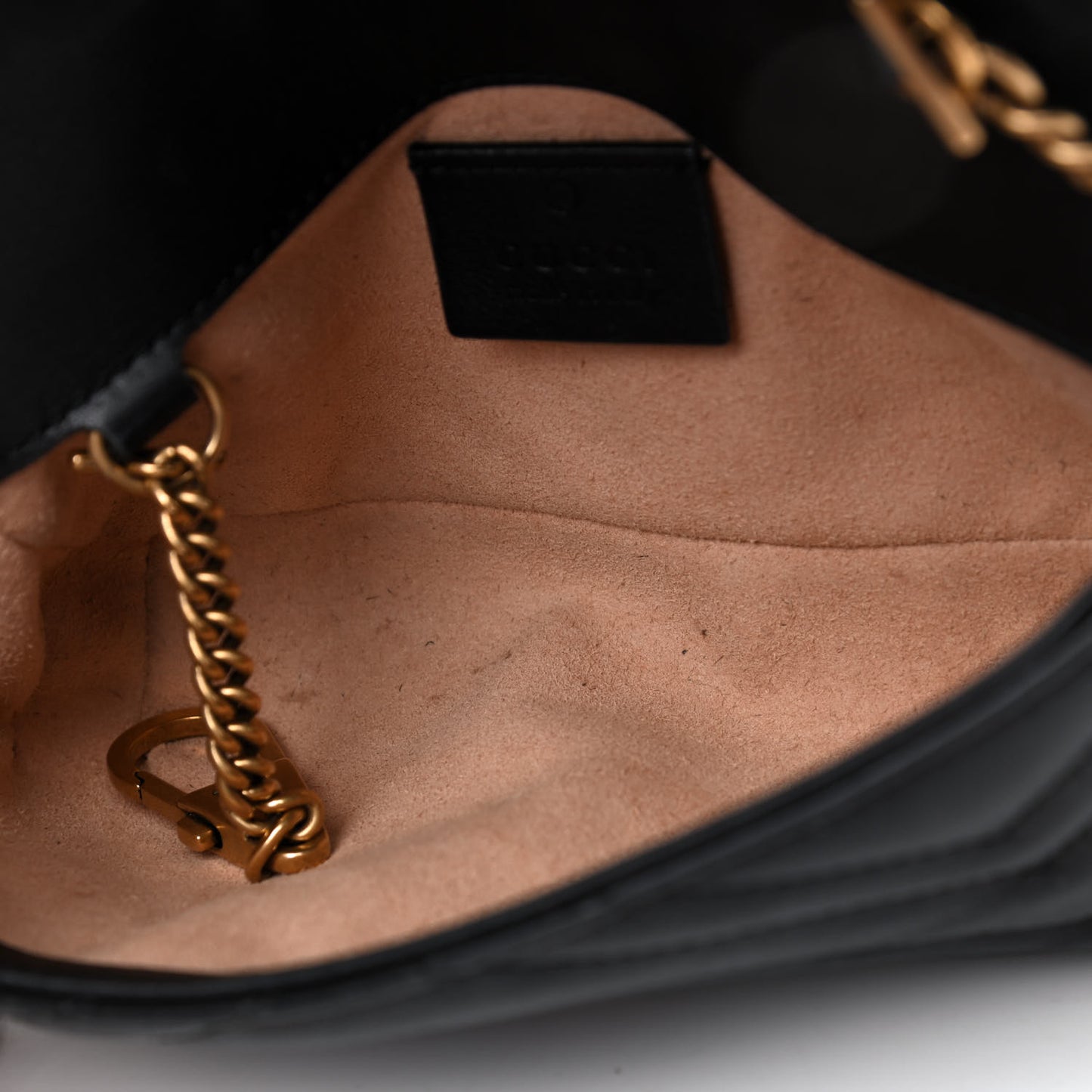 Calfskin Matelasse Super Mini GG Marmont Shoulder Bag Black