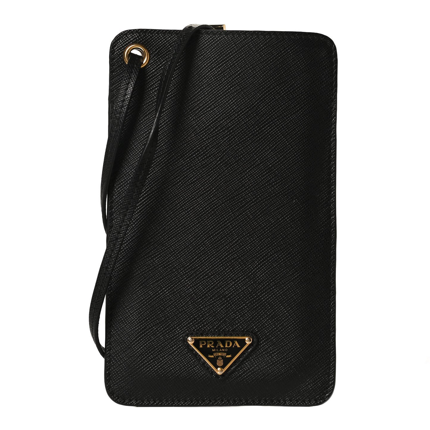 Saffiano Triangle Phone Case Pouch Black