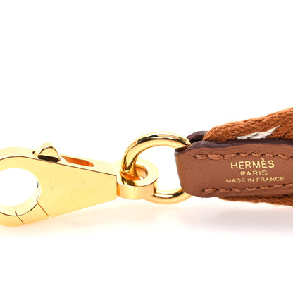 Hermes Toile Swift 25mm Sangle ZigZag Shoulder Strap Gold White 3 of 4