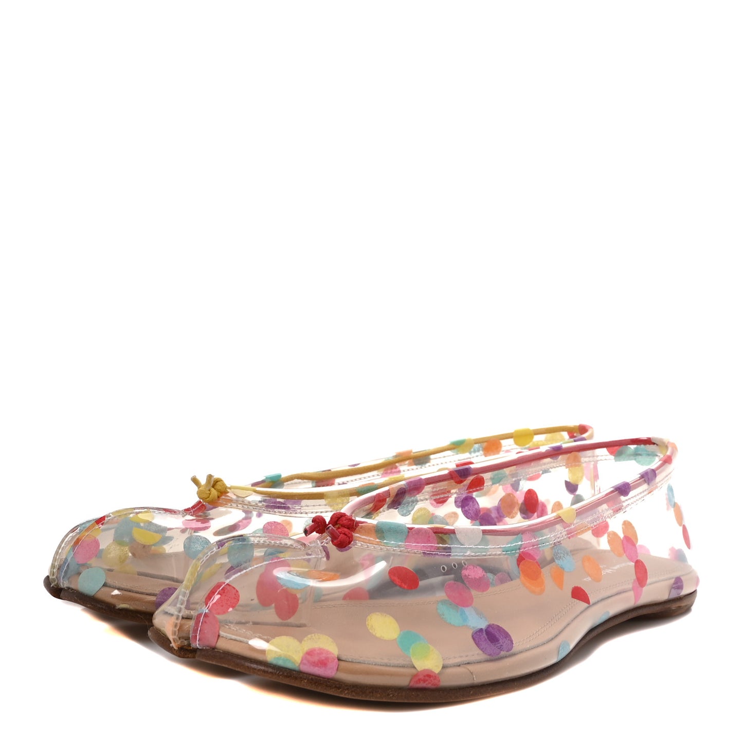 PVC Confetti Printed Tabi Ballerina Flats 37.5 Multicolor