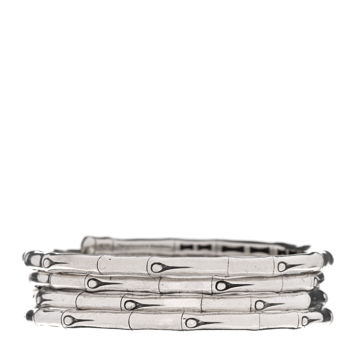 John Hardy Sterling Silver Bamboo Coil Bangle Bracelet 1 of 3