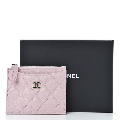 Chanel Caviar Quilted CC Zip Card Holder Light Pink 8 of 8