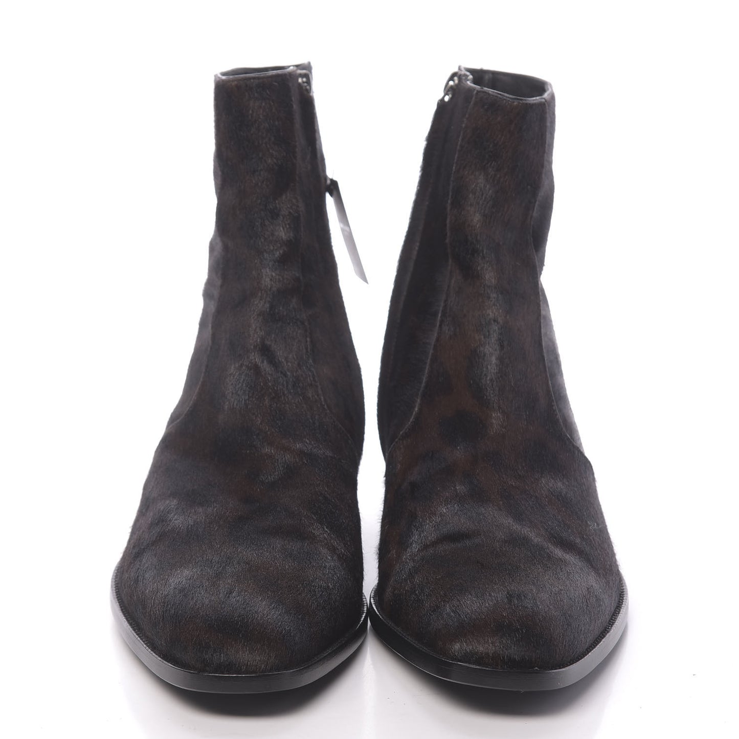 Pony Hair Leopard Print Mens Wyatt 40 Boots 45 Black Fonce