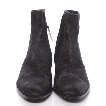 Saint Laurent Pony Hair Leopard Print Mens Wyatt 40 Boots 45 Black Fonce 2 of 9