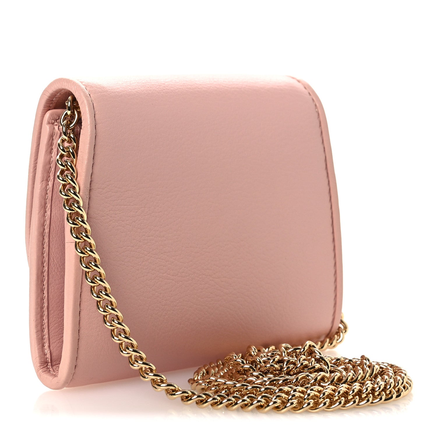 Gucci Roxy Calfskin Medium Blondie Chain Wallet Powder Pink 3 of 10