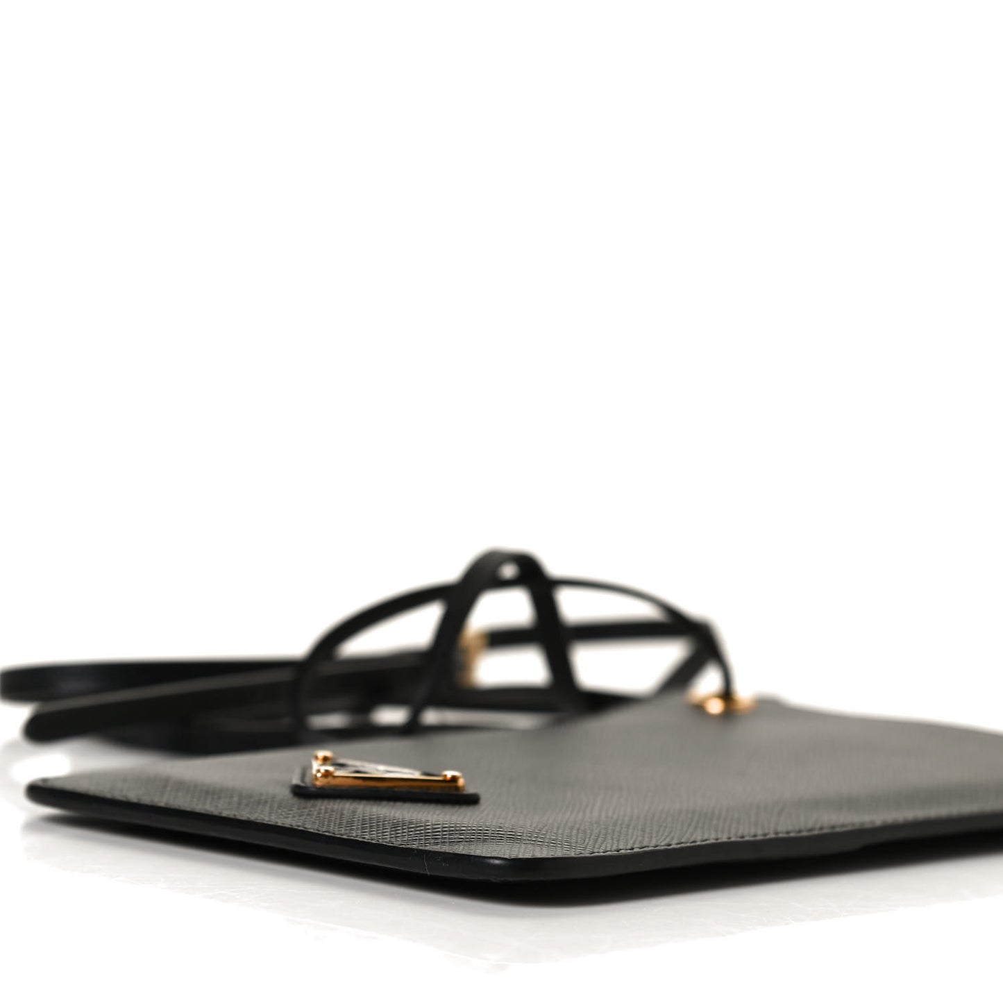 Saffiano Triangle Phone Case Pouch Black