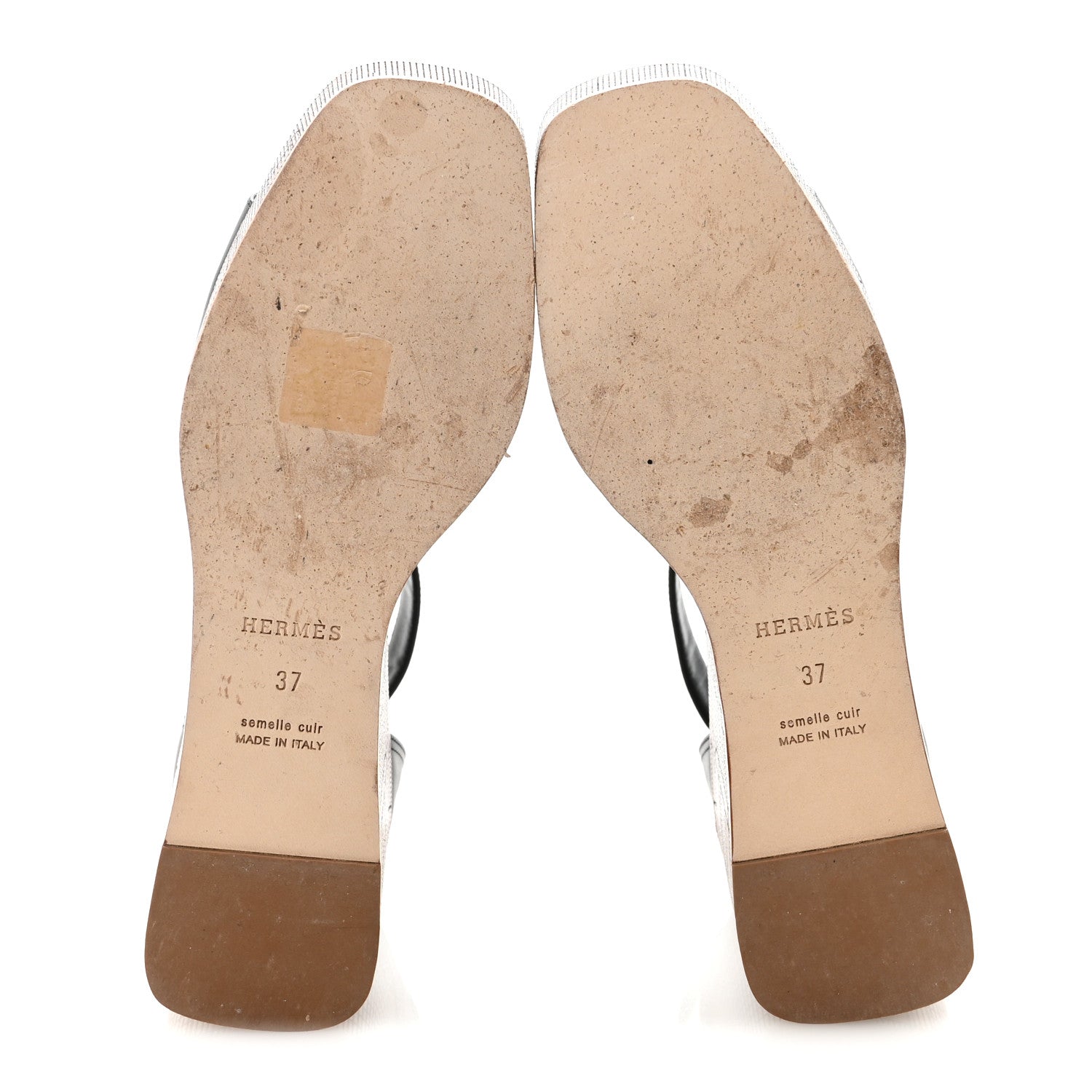 Hermes Calfskin Illusion 35 Sandals 37 Black 6 of 9