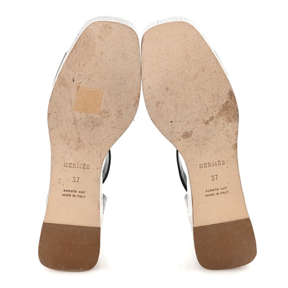 Hermes Calfskin Illusion 35 Sandals 37 Black 6 of 9