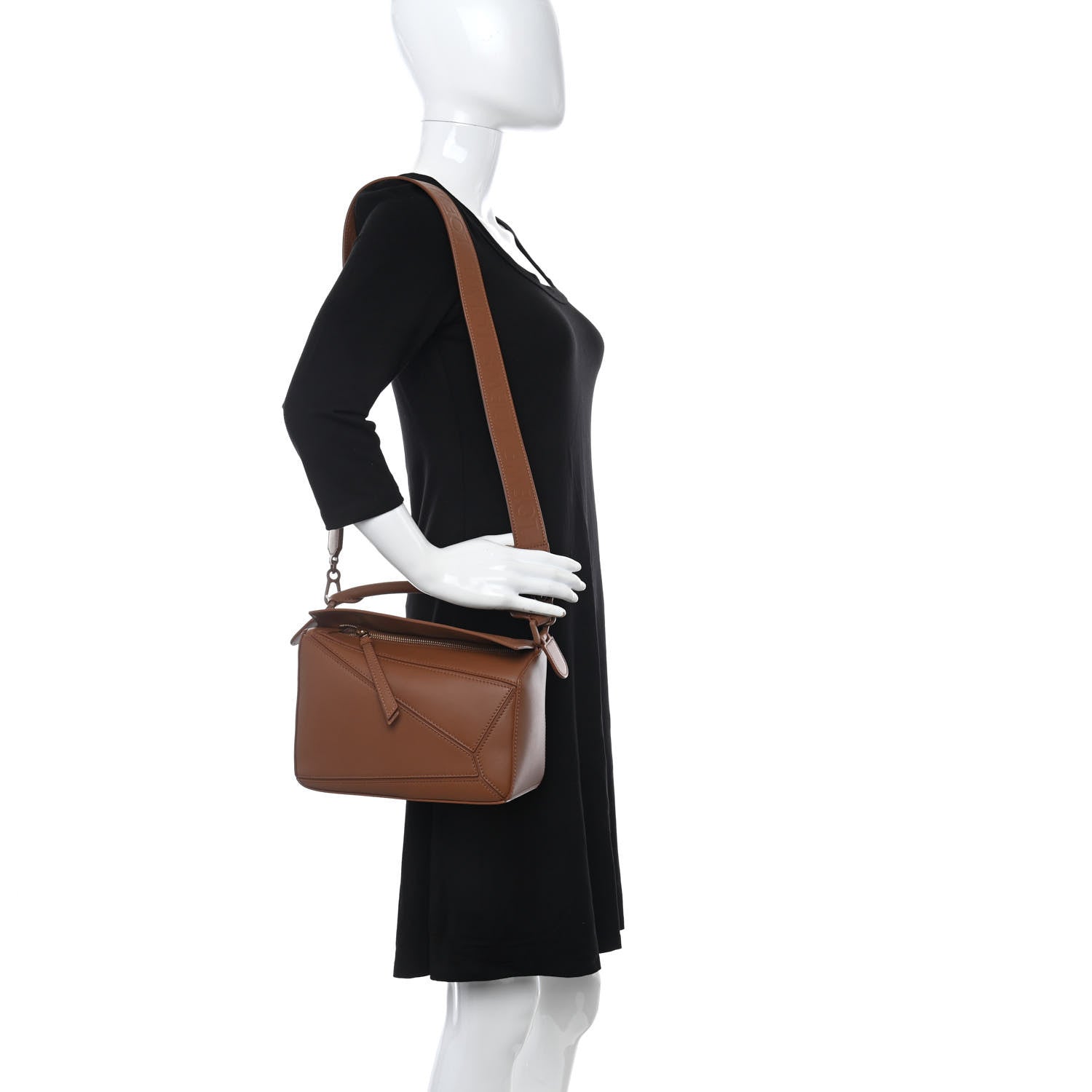 Loewe Satin Calfskin Small Puzzle Bag Pecan 2 of 9